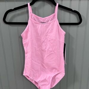 Danz N Motion Girls Flower Power  Child Empire Front Seam Pink Leotard